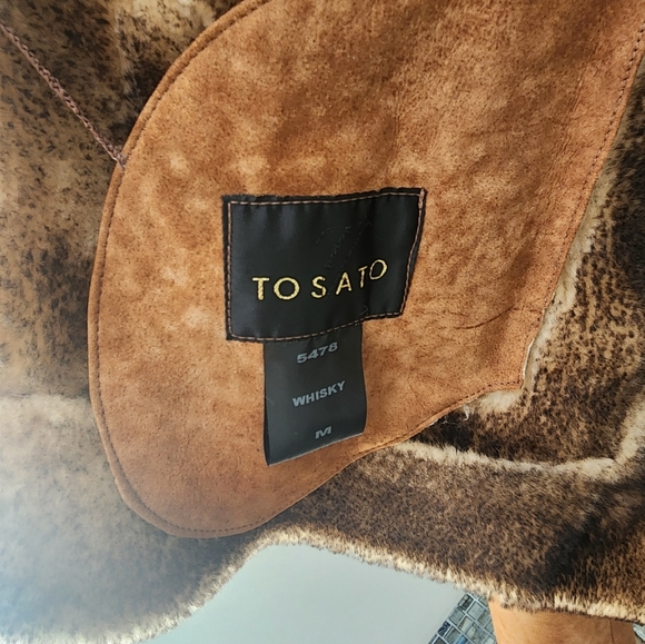 NWT Suede Brown Shearling Jacket - Picture 4 of 5